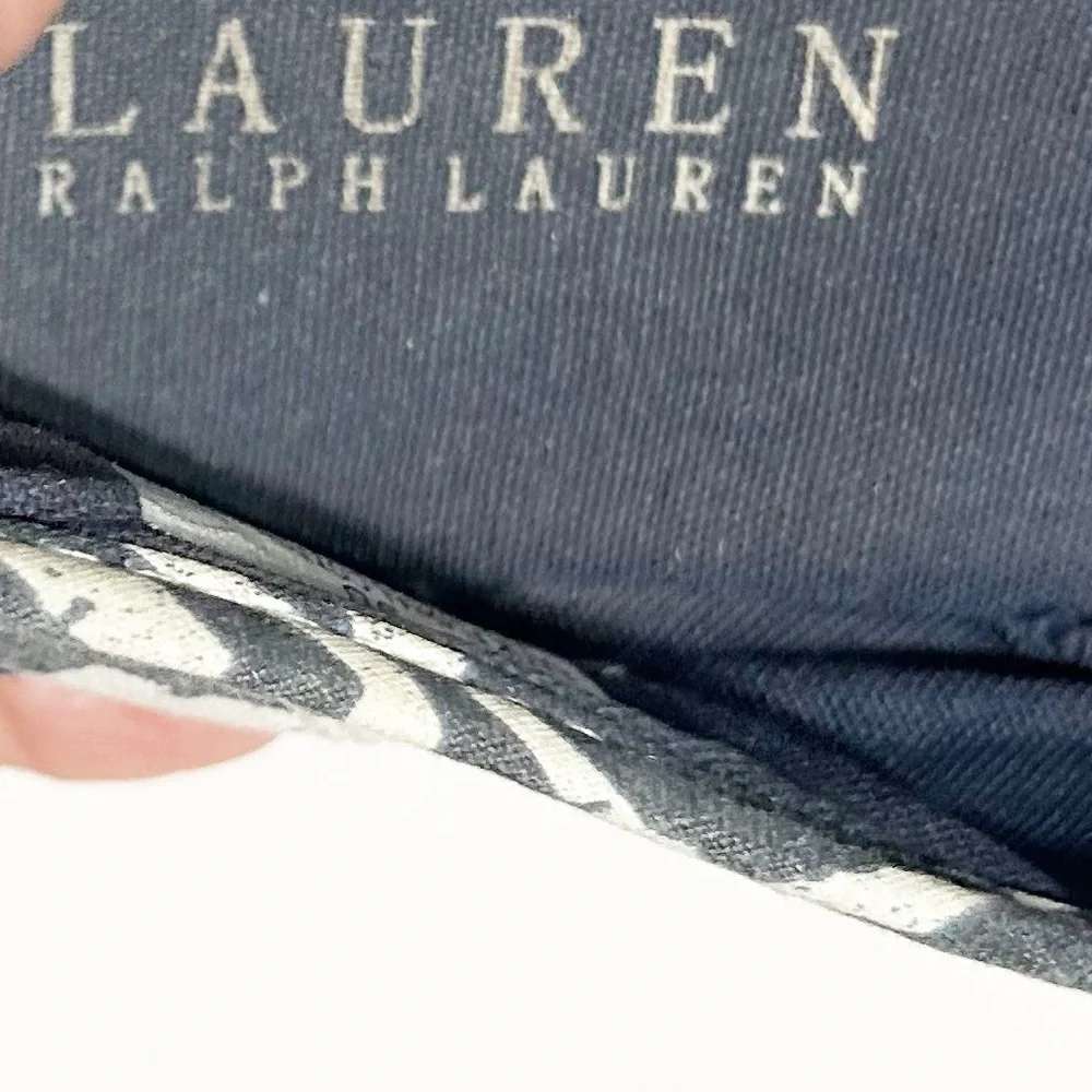 Lauren Ralph Lauren Janis Batik Tribal Print Slip On Cotton Canvas Sneakers 💙🤍
